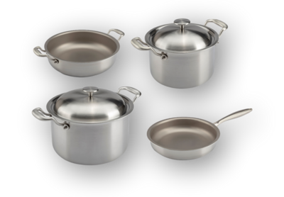 KALINDRA | Tritania. Set of 8 pans with lids ZERO nickel line