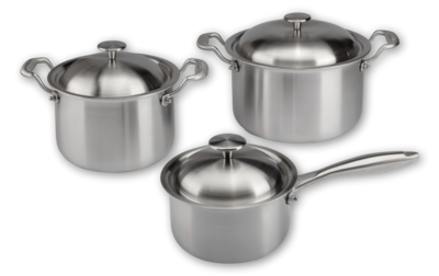 KALINDRA | Tritania. Set of 6 pans with lids ZERO nickel line