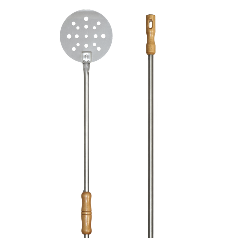 BLUE FARM | Lilly. Perforated peel to bake and spin pizza Ø 18 - 26 cm stainless steel - 170 cm