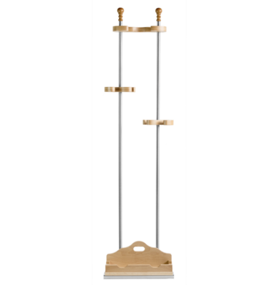 BLUE FARM | Lilly. Universal rack 3 places stainless steel with wooden stand. 150 cm