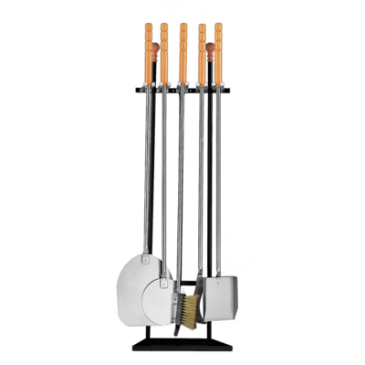 BLUE FARM | Lilly. Country-style fireplace-oven-grill set with 5 utensils h 135cm