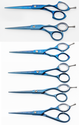 BLUE FARM | Lombard. Hairdresser Titanium Blue scissors size 5.5” - 14 cm