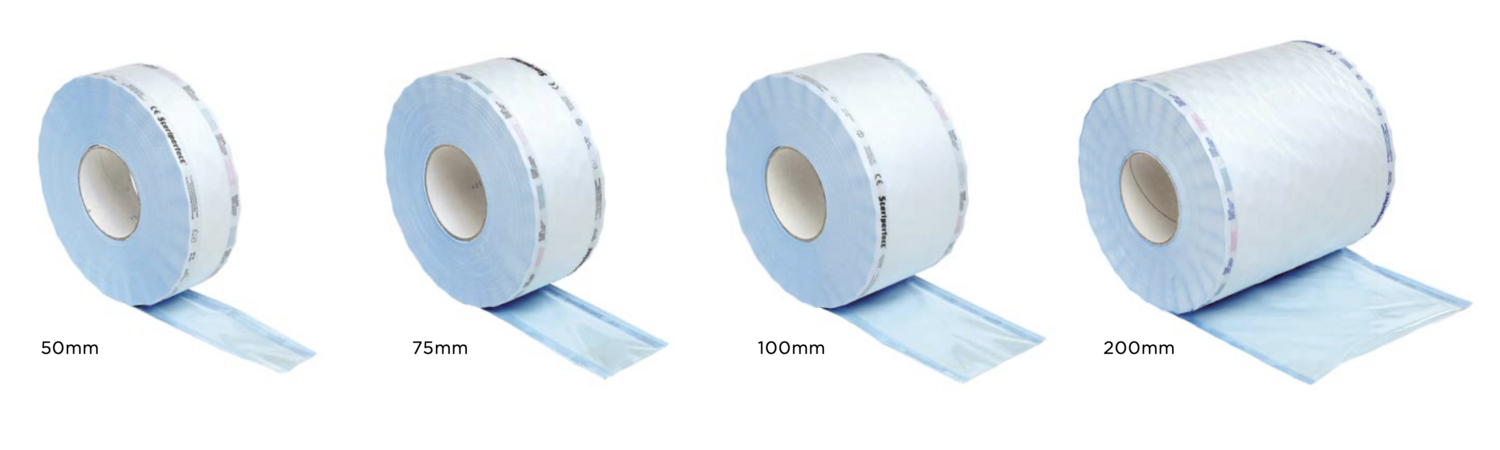 BLUE FARM | Lombard. Flat rolls for sterilization mt 200 long with chemical indicators