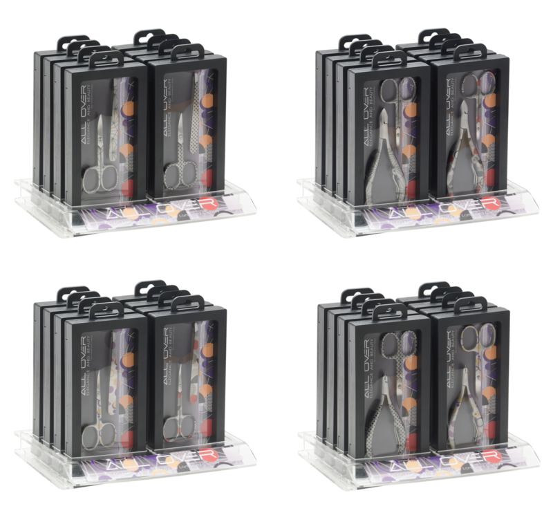 BLUE FARM | Lombard. All Over. Assorted decorated 8x2 px displays of pliers, nippers and scissors