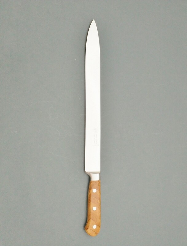BLUE FARM | Due Buoi knives. Chef&#39;s Slicing Knife. St. steel. olive wood