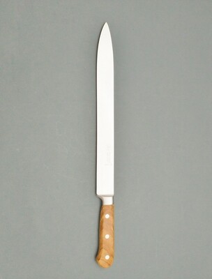 BLUE FARM | Due Buoi knives. Chef&#39;s Slicing Knife. St. steel. olive wood