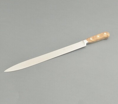 BLUE FARM | Due Buoi knives. Chef's Slicing Knife. St. steel. olive wood