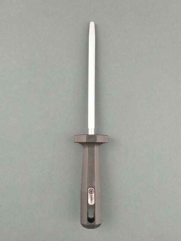 KALINDRA | Due Buoi knives. 671. Chromed sharpening steel for knives, black handle