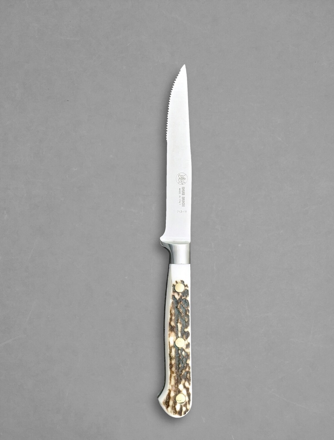 BLUE FARM | Due Buoi knives. Coltello da Bistecca inox forgiato seghettato