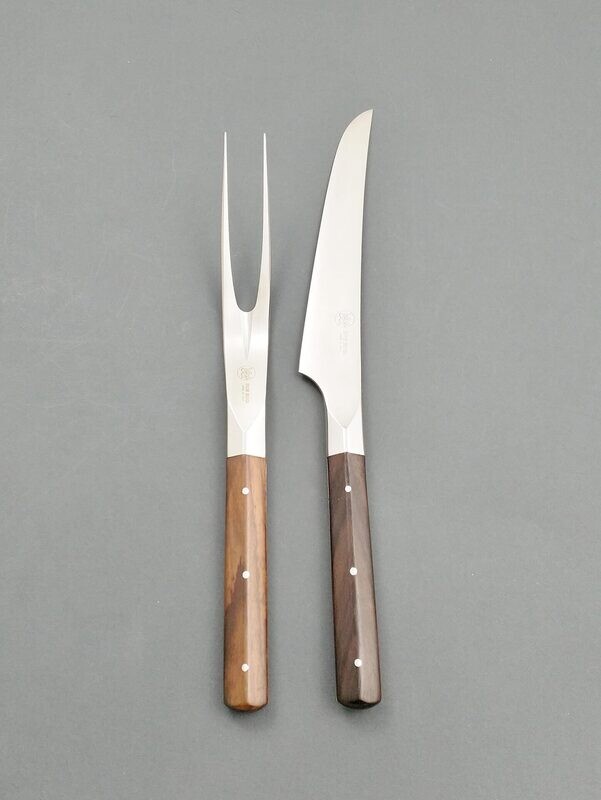 BLUE FARM | Due Buoi knives. Set da sala forgiato, inox