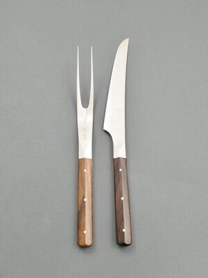 BLUE FARM | Due Buoi knives. Forged Serving Set, stainless steel