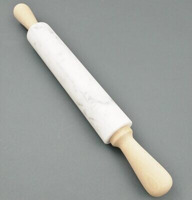 BLUE FARM | Due Buoi knives. Carrara Marble Rolling Pin with wooden handle