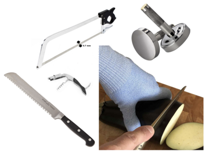 Saw, meat powder, paring knives &amp; C.