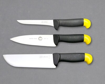 BLUE FARM | Due Buoi knives. Set with 3 slaughtering professional knives