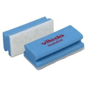 BLUE FARM | Vileda Professional. Glitzi Scratchproof. Abrasive sponges. Foam backing. Kit 10 pieces, The chosen option is a pack with: Glitzi Scratchproof blue (101882) 10 px