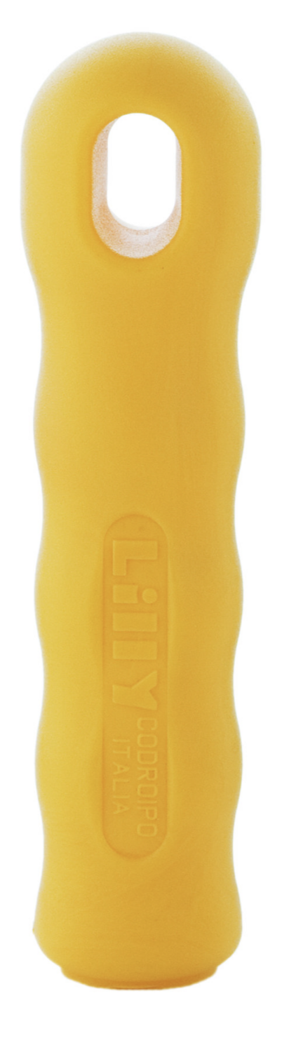 BLUE FARM | Lilly. Terminale per attrezzo con tubo tondo. 5 varianti disponibili, L&#39;opzione scelta è con: (0023/1) Finitura in plastica gialla