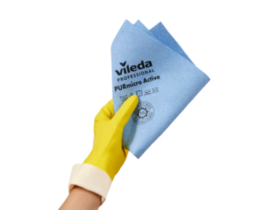 BLUE FARM | Vileda Professional. PURmicro Active: microfibre cloth with polyurethane. Cm 35 x 38. 5 x 20 = 100  pieces
