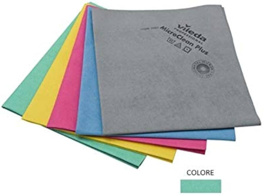 BLUE FARM | Vileda Professional. MicroClean Plus: high performance microfibre cloth. Cm 40 x 45. 5-piece kit