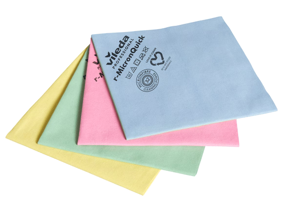 BLUE FARM | Vileda Professional. r-MicronQuick: Durable certified microfibre cloth cm 40 x 38. Kit 5 pieces