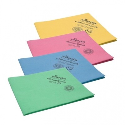 BLUE FARM | Vileda Professional. r-MicronQuick: Chiffon en microfibre certifié durable cm 40 x 38. Kit 5 pièces