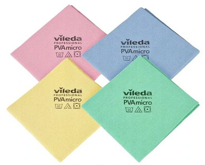 BLUE FARM | Vileda Professional. PVAmicro: chiffon en microfibre haute efficacité cm 38 x 35. Kit 5 pièces
