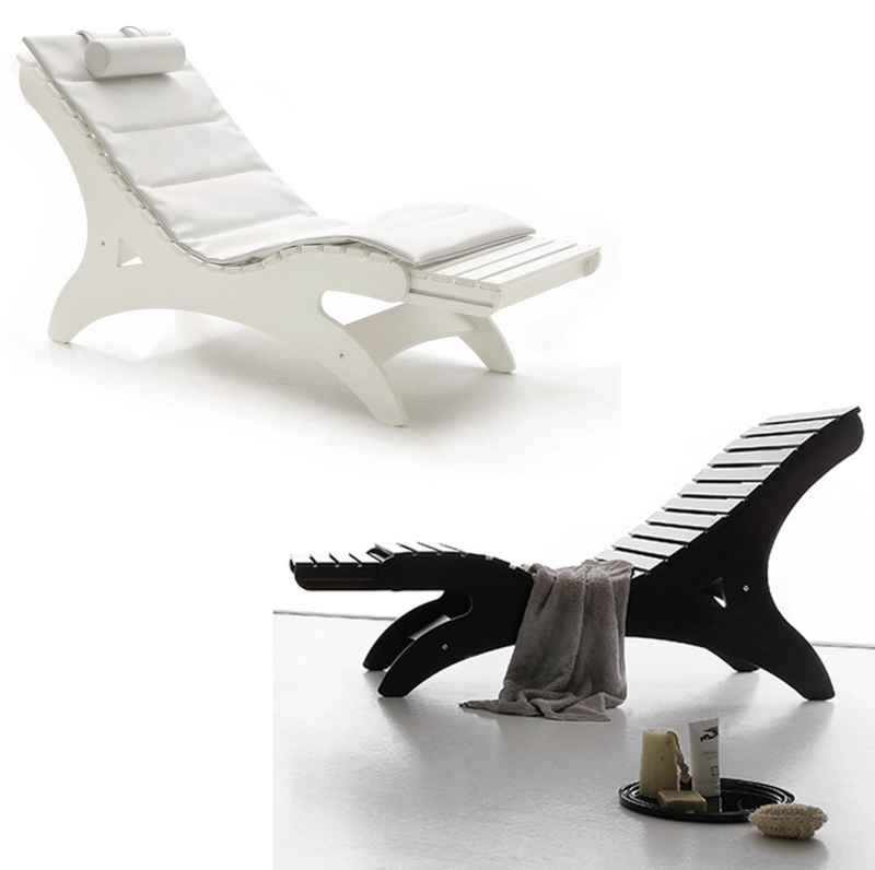 BLUE FARM | Vismara. Sayuri. Chaise longue Maple plywood. White mattress