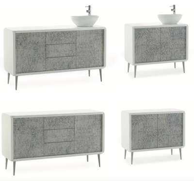 BLUE FARM | Vismara. Creo. Furniture with or without sink. 4 finishes available