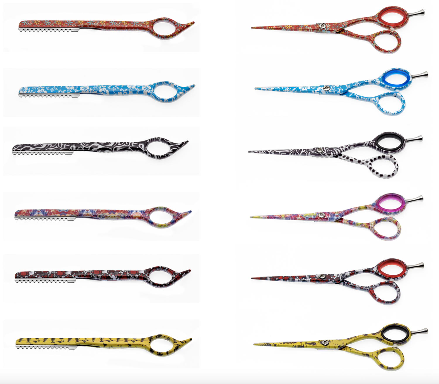 BLUE FARM | Lombard. Color.I. Decorated cutting scissors and razor + blades.