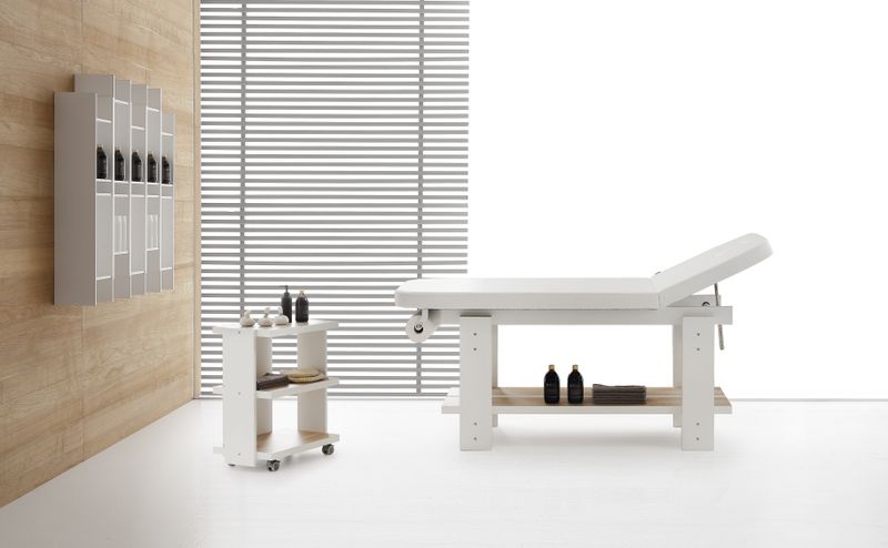 BLUE FARM | Vismara. Living. Wooden massage table. Available with 2 finishes