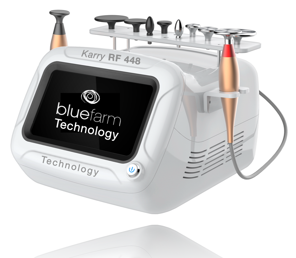 BLUE FARM | Karry. Capacitive and resistive radio frequency. Professional use, Product details: O488KBRF with 2 handpieces and 10 heads
