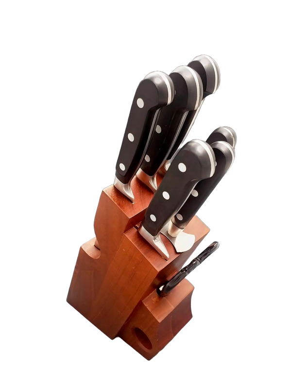 BLUE FARM | Due Buoi Knives. 604. Professional complete block. 7 pieces