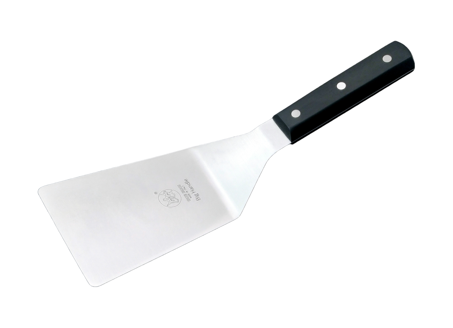 BLUE FARM | Due Buoi knives. 806GO. Steel hamburger spatula. Large POM handle