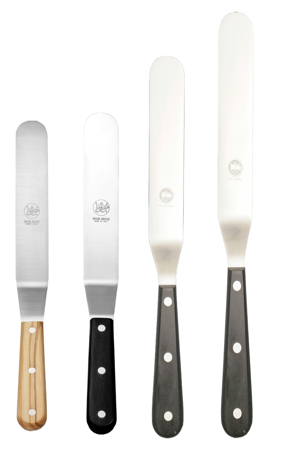 BLUE FARM | Due Buoi knives. 805P. Stainless steel icing spatula for pastry making. 4 models available