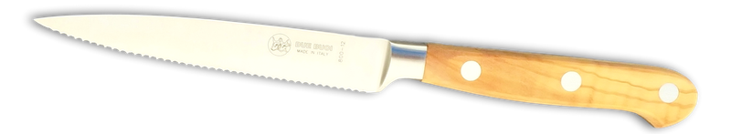 BLUE FARM | Due Buoi knives. 800/12. Cuchillo de chef forjado con punta dentada recta para pelar frutas y verduras. Acero inoxidable. 3 modelos disponibles