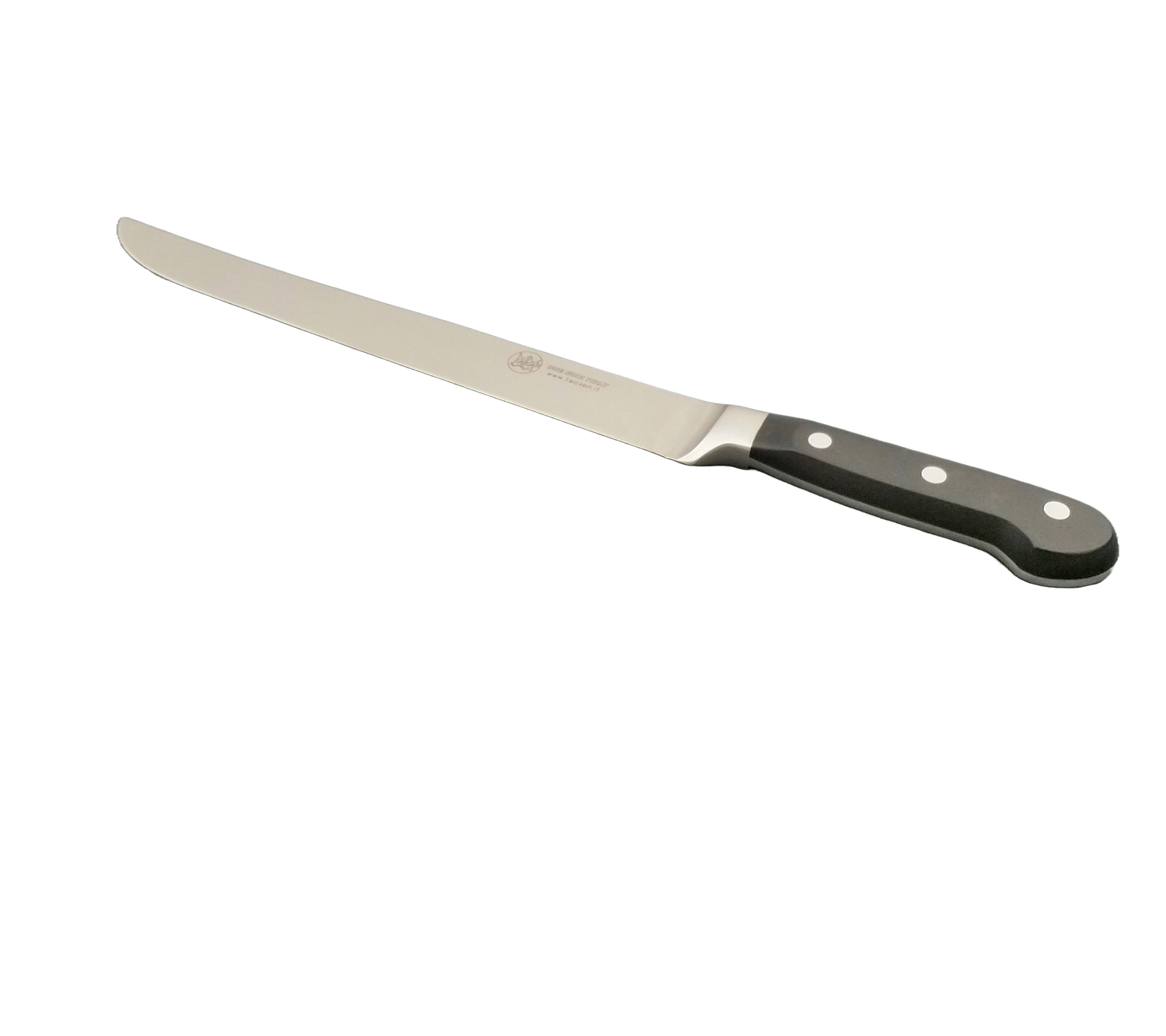 BLUE FARM | Due Buoi knives. 8814/22-6. Forged chef&#39;s knife for roasts. Stainless steel. 6 models available, Model chosen: Black technopolymer handle, Blade length: 22 cm
