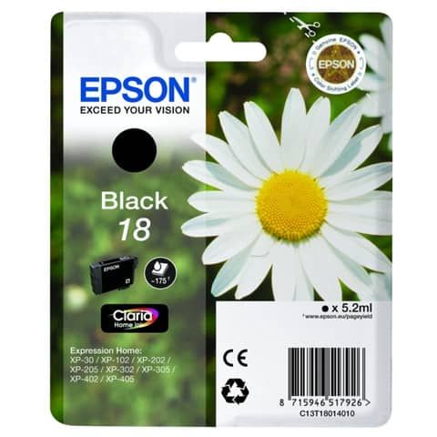 Cartuccia inkjet ink pigmentato Margherite 18 Epson nero C13T18014012