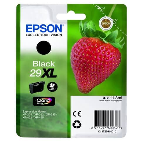 Cartuccia inkjet alta capacit ink pigmentato Fragola T29XL Epson nero C13T29914012