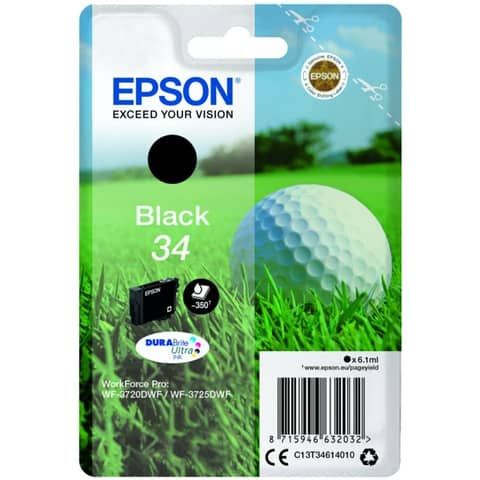 Cartuccia inkjet Pallina da golf 34 Epson nero C13T34614010
