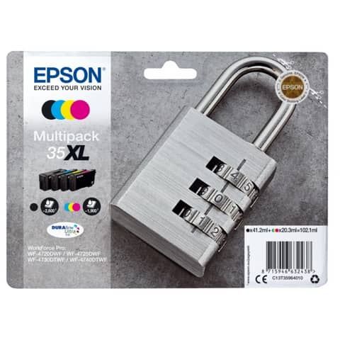 cartucce inkjet alta capacit Lucchetto 35XL Epson nero+ciano+magenta+giallo Multipack - C13T35964010