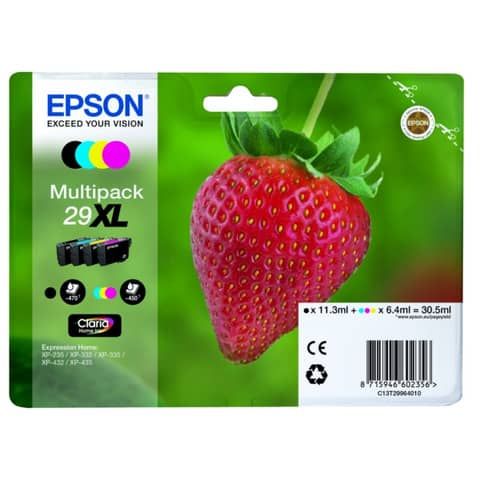 cartucce inkjet alta capacit Fragola T29XL Epson nero+ciano+magenta+giallo Multipack - C13T29964012