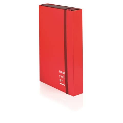 Cartella a 3 lembi con elastico piatto BREFIOCART NEW COLOR 25x35 cm dorso 10 cm arancio - 0221301.AR