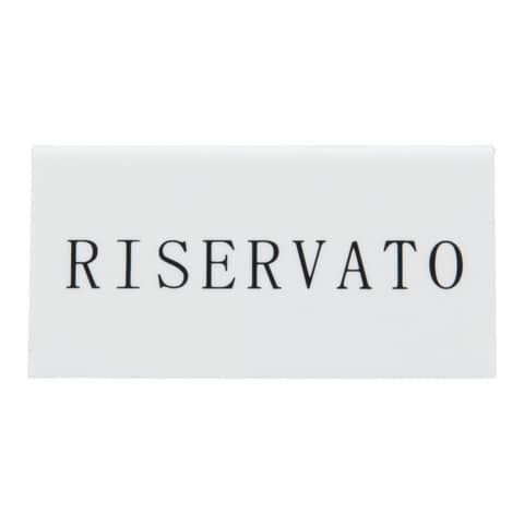 Segnaposto con scritto &#39;&#39;Riservato&#39;&#39; Securit in acrilico rigido bianco set da 5 pezzi - TN-RES-IT-WT