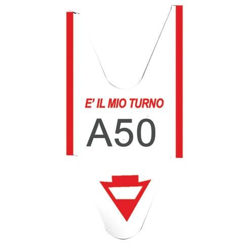 Rotolo tagliandi per eliminacode PRINTEX 2000 tagliandi f.to lettera + 2 cifre rosso - Conf. 5 pezzi - TR/ROLL/RSS