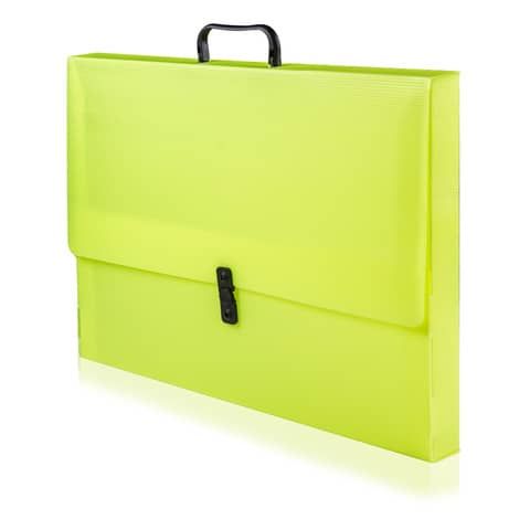 Valigetta portaprogetti con maniglia BREFIOCART POLIONDA 27x38 cm dorso 5 cm colore fluo assortito - 020M4003.FLUP