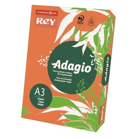 Carta colorata A3 Sylvamo Rey Adagio 160 g/m arancio 21 - Risma da 250 fogli - ADAGI160X504