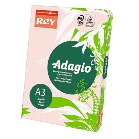 Carta colorata A3 Sylvamo Rey Adagio 160 g/m rosa 07 - Risma da 250 fogli - ADAGI160X485