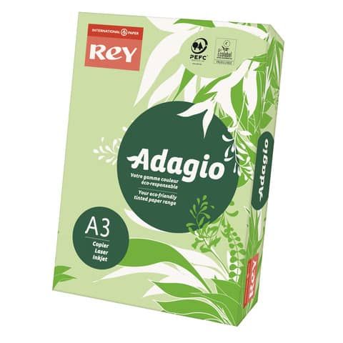 Carta colorata A3 Sylvamo Rey Adagio 160 g/m verde 81 - Risma da 250 fogli - ADAGI160X487