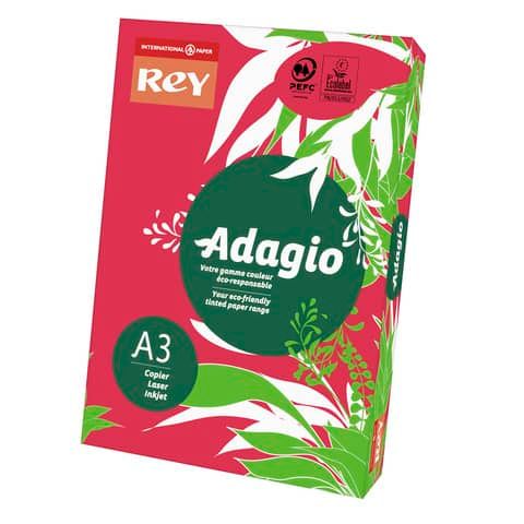 Carta colorata A3 Sylvamo Rey Adagio 160 g/m rosso intenso 22 - Risma da 250 fogli - ADAGI160X503