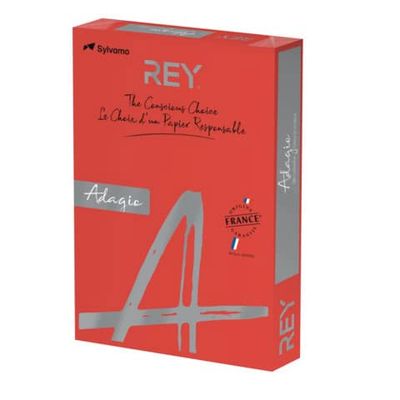 Carta colorata A3 Sylvamo Rey Adagio 80 g/m rosso intenso 22 - Risma da 500 fogli - ADAGI080X678