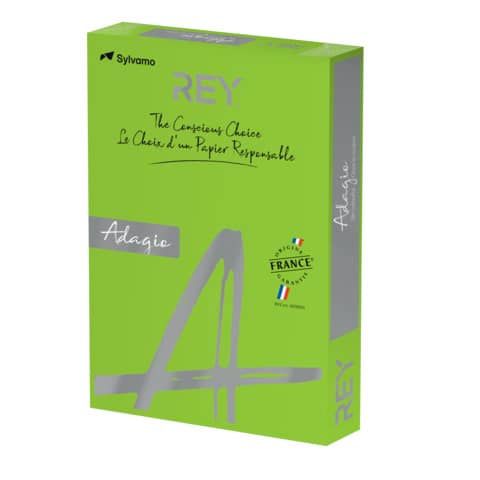 Carta colorata A4 Sylvamo Rey Adagio 160 g/m verde intenso 52 - Risma da 250 fogli - ADAGI160X457